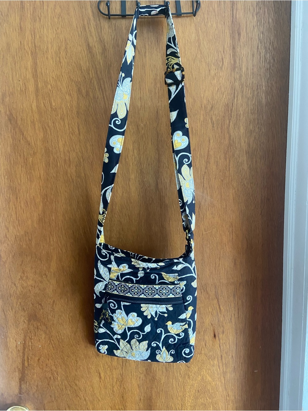 Vera Bradley Black Floral Crossbody Shoulder Bag